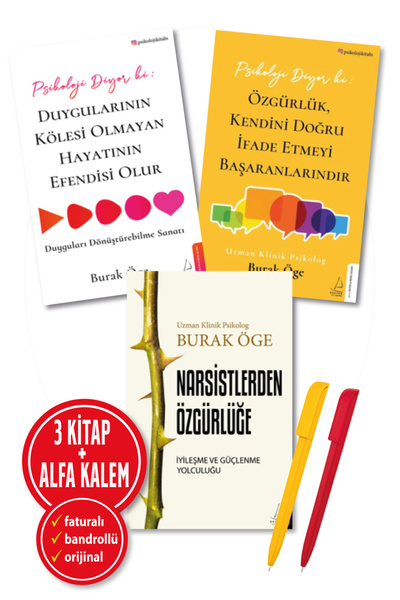 Destek Yayınları Alfa Kalem + BURAK ÖGE 3 Kitap (Narsistlerden Özgürlüğe+Psik...