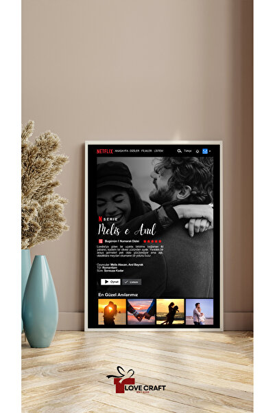 Store Sevgiliye Netflix Tablo 1 - 21*30 Ölçü (İNCE KENAR PLASTİK ÇERÇEVE)