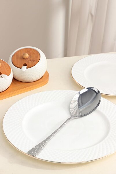 ORCHID ملعقة تقديم فنية من الفولاذ المقاوم للصدأ