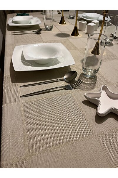 Zeren Home Cappuccino Dartless Tablecloth