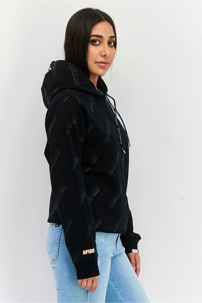 Aape By A Bathing Ape Women Allover Print Hooded Sweatshirt, Black