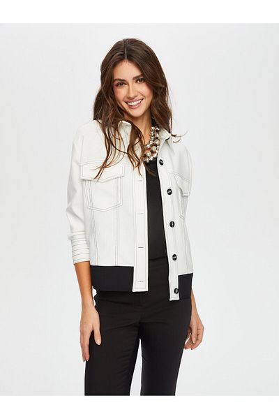 Faik Sönmez Unlined Track Jacket with Contrast Stitching Detail 015