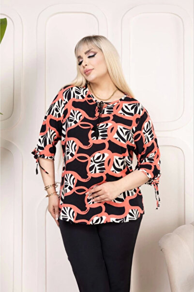 Kokosh moda Bluză cu ciucuri cu mâneci Capri cu model