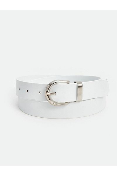 LC Waikiki Accessories White Leather Look Women's Belt