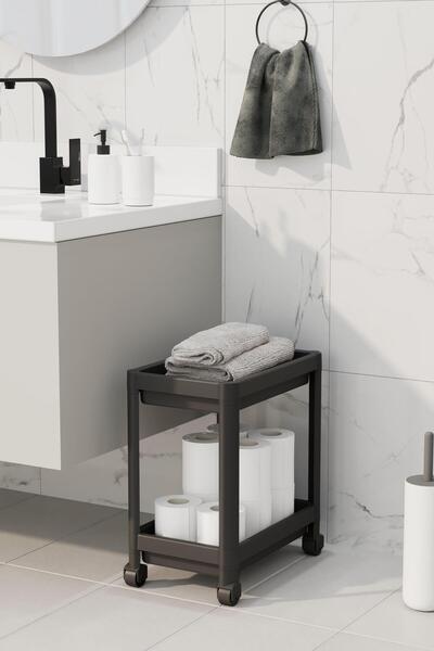 coverest 2-Tier Organizer Shelf with Wheels, Kitchen Counter, under Sink and Detergent Holder