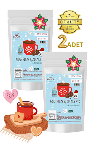 Hyggefoods Hygge Sıcak Çikolata Mix Marshmallow Aromalı - 2 Adet- Swiss Style Premium Yılbaşı Seti
