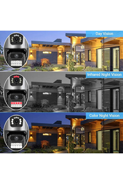 Yellowtech Yeni 4k Ptz Wifi Ip 8mp Kamera Çift Lens Aı Hareket Algılama Anti-hırsızlık Sirenli Akıllı Kamera