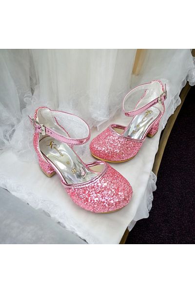 PATİK BEBE Rochie de seară pentru fete roz și pantofi eleganti cu toc