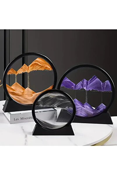 Askımo Hediyelik Kum Saati Yuvarlak Model Standlı Dekoratif 19cm Tablo Ev Ofi...