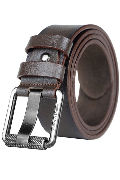 debbah Custom-Made Genuine Leather Men's Jeans Belt 4.5CM Black Pipe Buckle Extra Thick 4MM Italian Sports Belt
