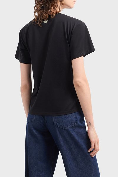 Emporio Armani تي شيرت قطن 100% بقصة عادية ورقبة دائرية تي شيرت EW 001169   AF10003 UC001