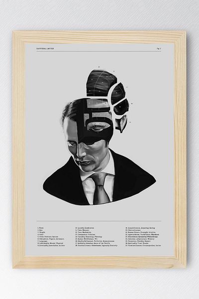 Saturn Hannibal Lecter Framed Painting - Tv Series Poster Poster Painting