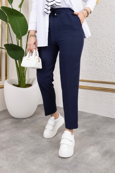 Genel Markalar Kadın Beli Lastikli Havuç Kesim Rahat Esnek Dabıl Pantolon İKİ...