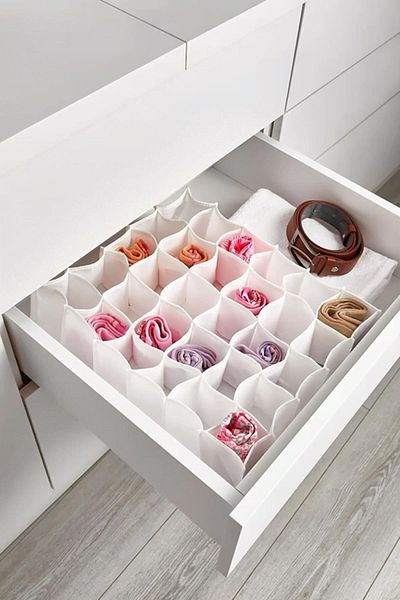 MasterCar 30-Eye Honeycomb Organizer Συρτάρι για κάλτσες και εσώρουχα Organizer Αξεσουάρ και Organizer μακιγιάζ
