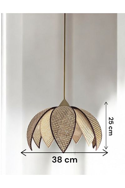 KorFam Modern Hazeran Look Double-Leaf Flower-Shaped Bohemian Rustic Chandelier