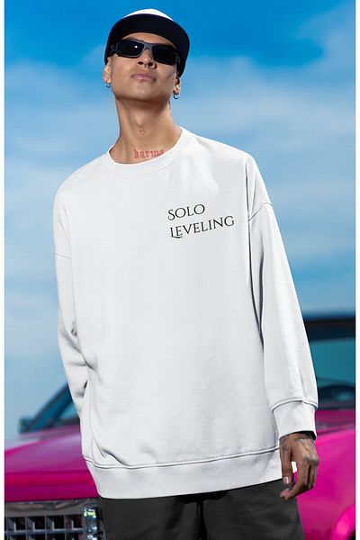 Fuddy Moda Jin-Woo Vs God Statue Anime Hoodless Oversize Sweatshirt