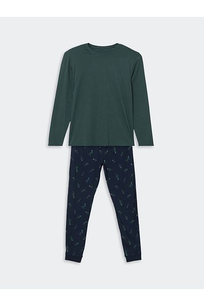 LC Waikiki Green Standard Fit Men's Pajama Set