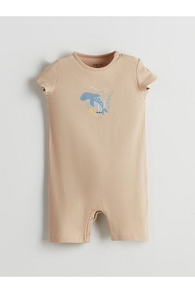 LC Waikiki New Season Crew Neck Printed Baby Boy Jumpsuit - S5Ks35Z1