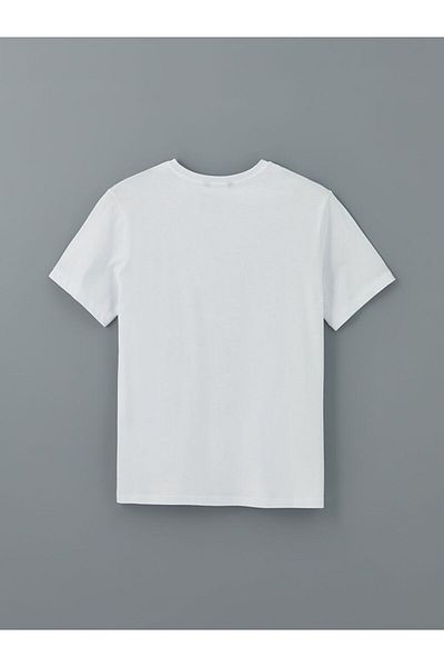 LC Waikiki Tricou pentru bărbați din bumbac pieptănat cu mânecă scurtă cu decolteu