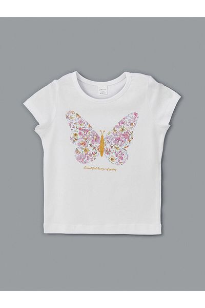 LC Waikiki New Season Crew Neck Printed Girls Tisort 2 τεμαχίων - S5KH93Z1