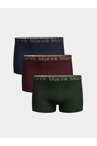 LC Waikiki Claret Red Standard Mold Βαμβακερό Ευέλικτο Ανδρικό Μπόξερ 3 τεμαχίων