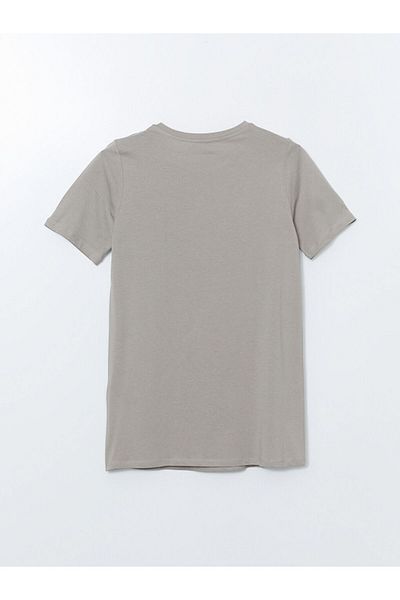 LC Waikiki Lcw Eco Gray Crew Neck Printed Women's T-Shirt