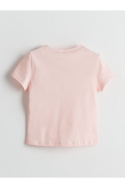 LC Waikiki Lcw Eco Pink Crew Neck Basic Short Sleeve Girls' T-Shirt