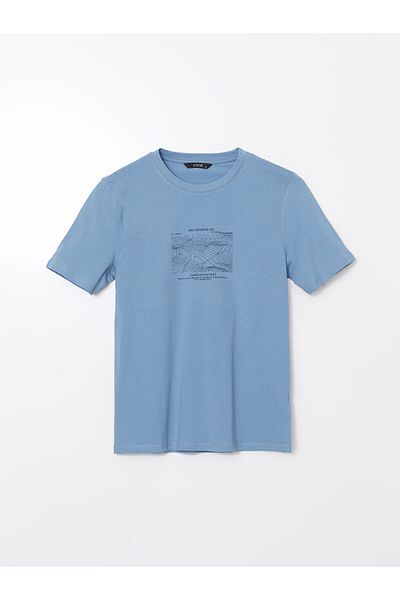 LC Waikiki Ανδρικό μπλουζάκι New Season Crew με κοντό μανίκι χτενισμένο βαμβακερό μπλουζάκι - S55903Z8