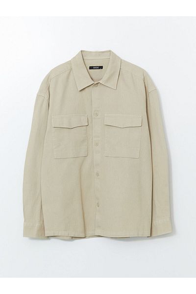LC Waikiki Xside Comfortable Fit Gabardine Men's Shirt with Pockets