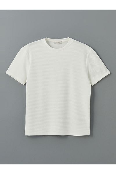 LC Waikiki Lcw Vision Ecru Crew Neck Short Sleeve Men's Sports T-Shirt