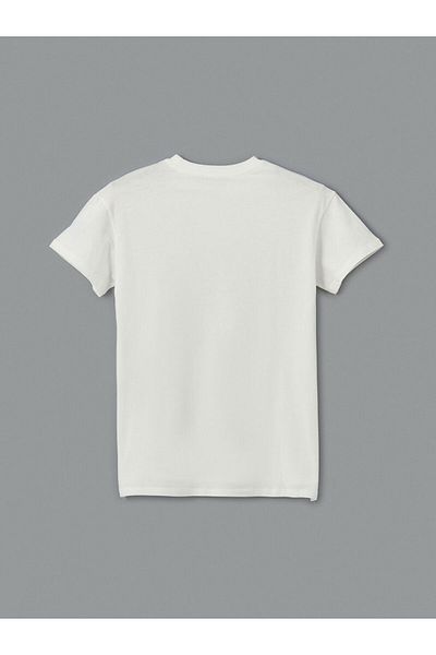 LC Waikiki Tricou alb modest pentru femei LCW, cu decolteu rotund, cu flori