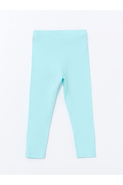 LC Waikiki LCW ECO Türkisfarbene bedruckte Mädchen-Leggings mit elastischem Bund