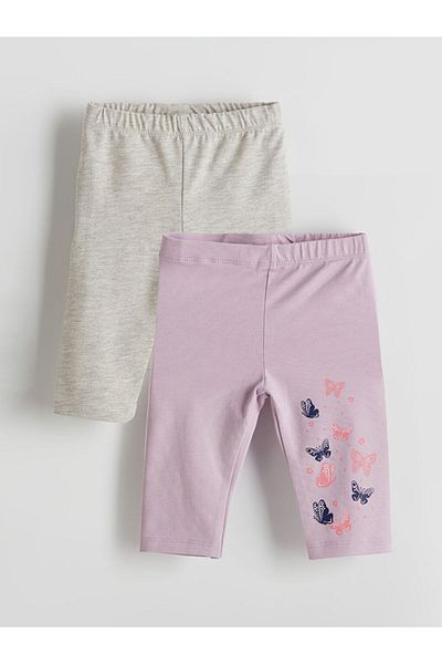 LC Waikiki New Season Elastic Waist Girls' Leggings 2-Piece - S5Kn28Z1