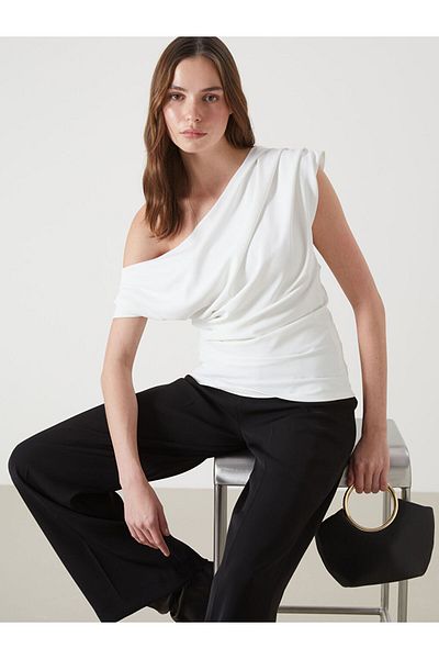 LC Waikiki Lcw Vision Ecru Women's One Shoulder Straight Blouse