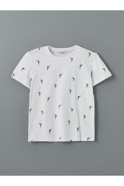 LC Waikiki Tricou de damă cu model cu decolteu rotund de sezon nou - S5GS06Z8