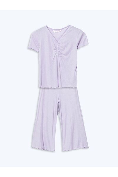 LC Waikiki Set de pijamale LCW DREAM cu decolteu în V pentru femei