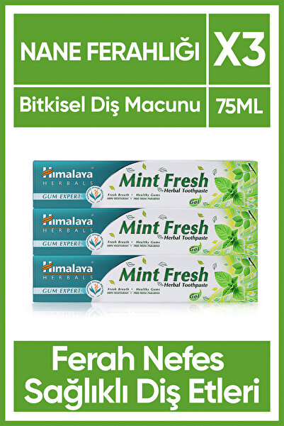Himalaya Since 1930 Mint Fresh Ferahlatıcı Diş Macunu, Bitkisel, Vejetaryen, Florürsüz, Parabensiz, 75 Ml 3 Adet