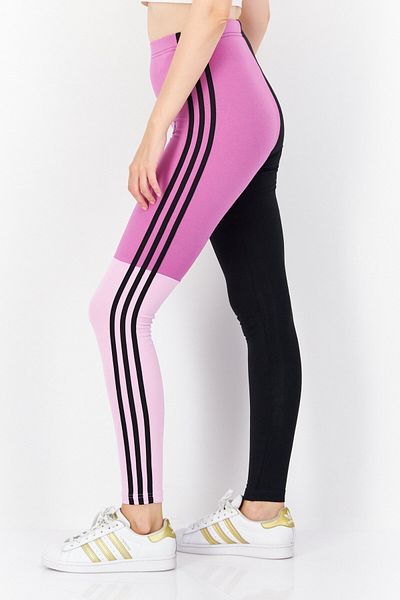 adidas بنطال رياضي نسائي بشعار العلامة التجارية، باللون الوردي