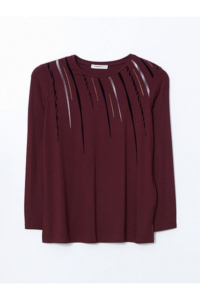 LC Waikiki LCW Grace Crew Neck Print Women's Blouse