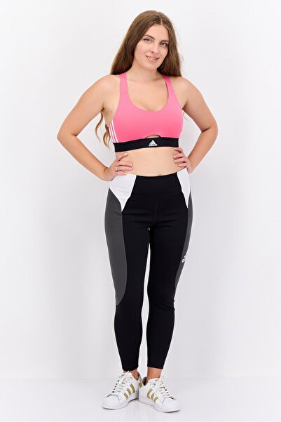 adidas Women Sportswear Fit Brand Logo Padded Sports Bra, Pink