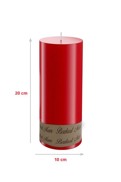 Bozkurt Silindir Mum 10cm Çap X 20cm Boy | Dev Mum | Büyük Mum | Kütük Mum Kı...