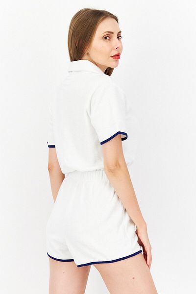 adidas Women Sportswear Fit Embroidered Logo Romper, White