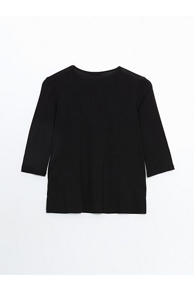 LC Waikiki Γυναικεία μπλούζα LCW Grace Crew Neck Stone