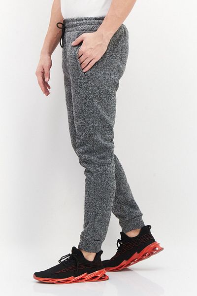 JGX Men 2 Pcs Sportswear Fit Heather Outdoor Sweatpants, Black