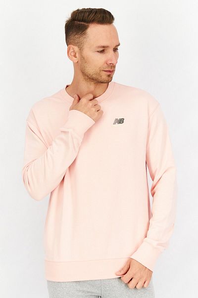 New Balance Men Relaxed Fit Long Sleeve Embroidered Sweatshirt, Pink