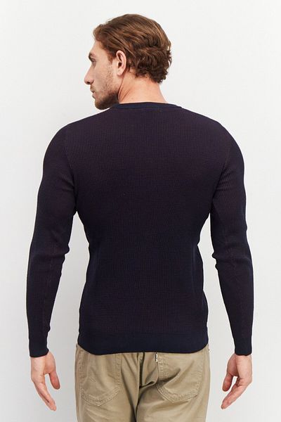 Sorbino Men Crew Neck Textured Long Sleeves Sweatshirt, Navy Blue Combo