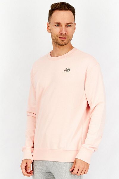 New Balance Men Relaxed Fit Long Sleeve Embroidered Sweatshirt, Pink