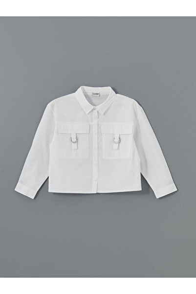 LC Waikiki White Basic Long Sleeve Girls' Shirt