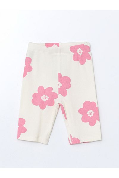 LC Waikiki New Season Floral Ribbed Baby Girl Tights 2 Pack - S5Fi46Z1