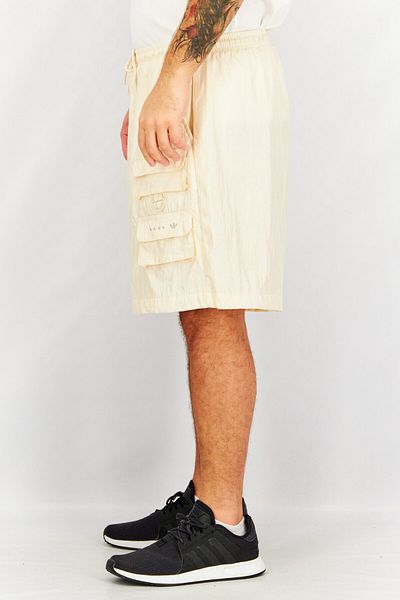 adidas Men Sportswear Fit Textured Drawstring Shorts, Beige